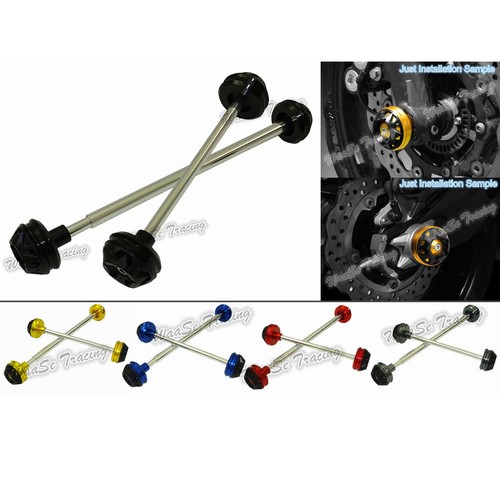 Front & Rear Wheel Axle Fork Sliders Protector For 2006-2010 SUZUKI GSXR 600 750 - Picture 1 of 63