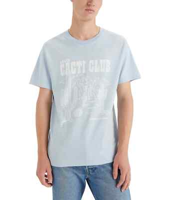 LEVI'S Light Blue Desert Cacti Club Short Sleeve 100% Cotton T-Shirt NEW XL
