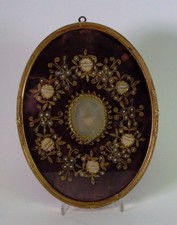 schöne antike  Klosterarbeit  19 Jhd - gerahmt