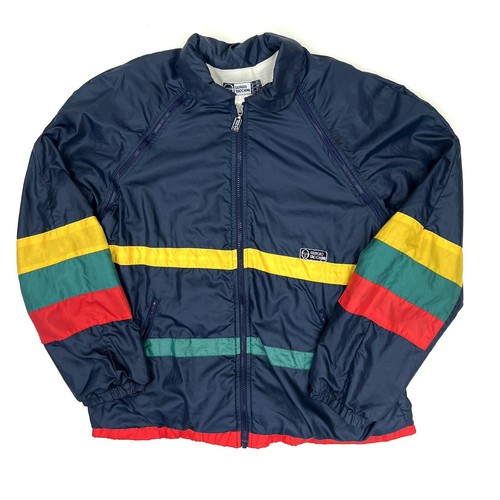 Chaqueta cortavientos vintage años 80 SERGIO TACCHINI para hombre chaleco azul marino talla 40 - Imagen 2 de 6