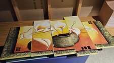 5 Panel Picture Canvas Chinese Landscape Watercolor Painting Wall Art - 50 x 24”