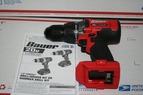 New Bauer 1791C-B1 20v 1/2" Drill Driver -Bare Tool Only) No Battery no Charger  - Picture 2 of 6