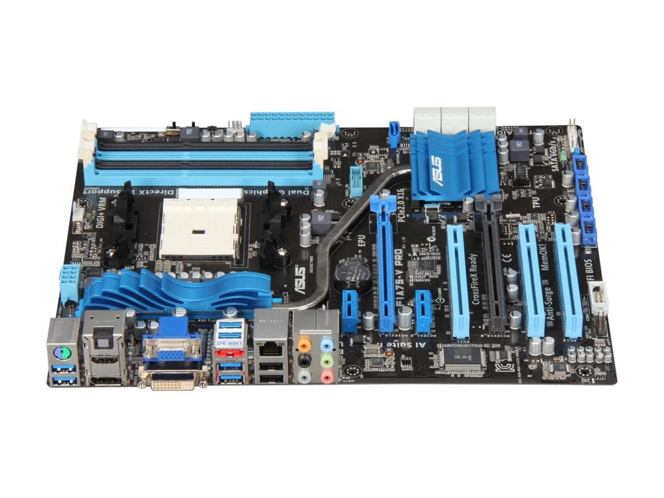 ASUS F1A75-V PRO Rev. 1.03 AMD A75 Socket FM1 SATA 6Gb/s USB 3.0 ATX Motherboard - Image 2 of 4