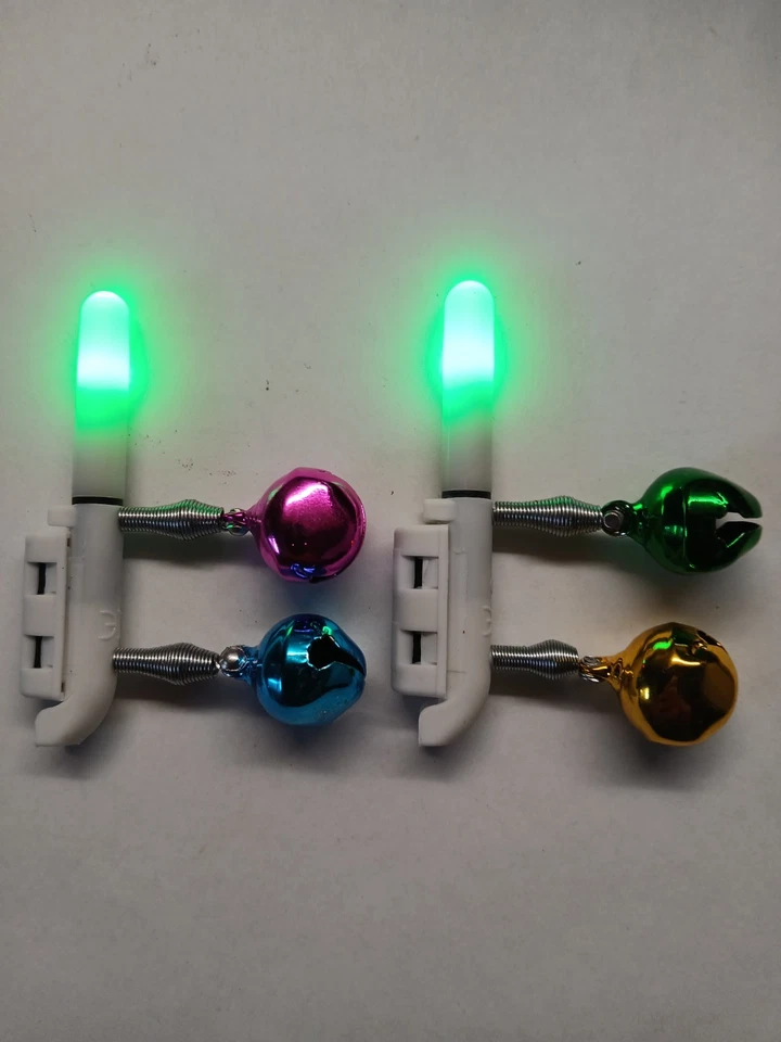 2x LED Bissanzeiger, Angelglocke, Aalglocke, grün-rot wechsel, incl. Batterien - Bild 1 von 1