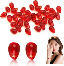 30Pcs Red Glass Beads Teardrop 6x9mm Ruby Pomegranate Crystal Raindrop Drop Bead