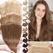 CLEARANCE Thick Clip in Real Human Remy Hair Extensions One Piece Full Head 110G