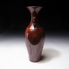 時代金工　古銅斑紫銅　古銅花瓶　D　R4334 時代金工 古銅斑紫銅 古銅花瓶 D R4334