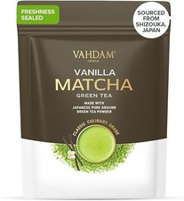 VAHDAM Japanese Vanilla Matcha Green Tea Powder 100g  25g Delicious Hot or Iced