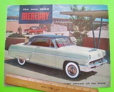 1953 Mercury Full Line Huge Color Folder Brochure Convertible Woodie Xlnt