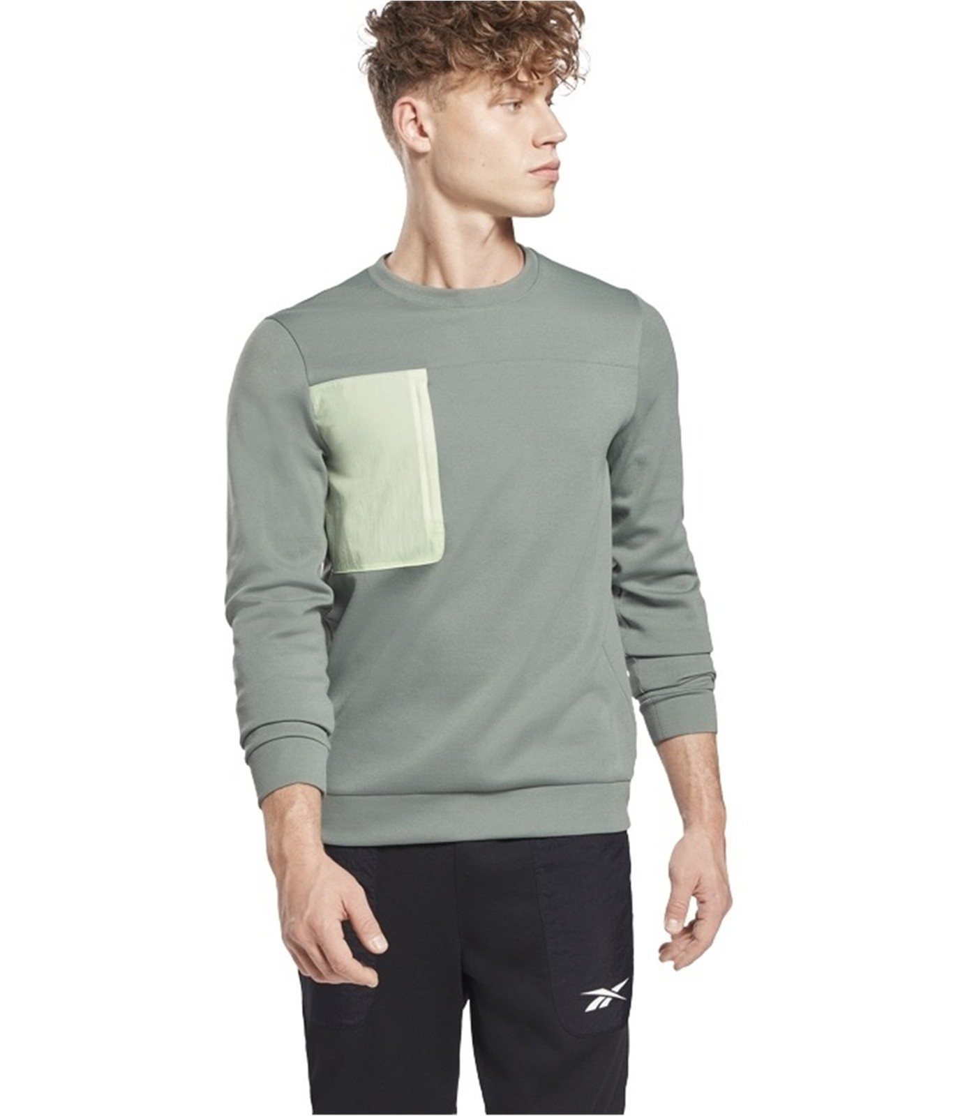 Reebok Mens Meet You There Crew Sweatshirt Green Medium 5990₽