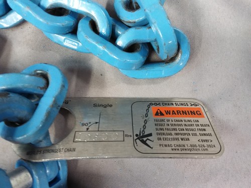 LOT 2x Pewag 3/8" Chain SOS Sling Grade 120 60.5 Reach 10600 LB Single Cap Cert. - Picture 3 of 7