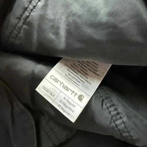 Men's Carhartt Black Full Swing Quick Duck Insulated Work Wear Jacket Sz Medium - Picture 3 of 6