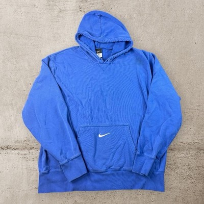 Vintage Nike Center Swoosh Blue Hoodie Men s XL Pocket Y2K Fleece 337291-493