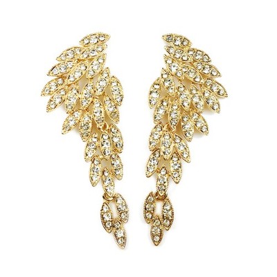 Gold Engelsflügel Adlerflügel Strass Retro Statement Ohrringe Ohrhänger