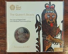 Royal Mint 2017 The Queens Beasts The Lion of England &pound;5 BUNC