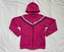 Adidas is women  s size medium pink zip up hooded track jacket