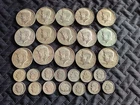 Silver Coins Kennedy Half Dollars Roosevelt Dimes Circulated