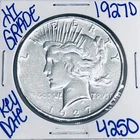 1927 D SILVER PEACE DOLLAR AUTHENTIC HI GRADE U.S. MINT COIN RARE KEY DATE 4250