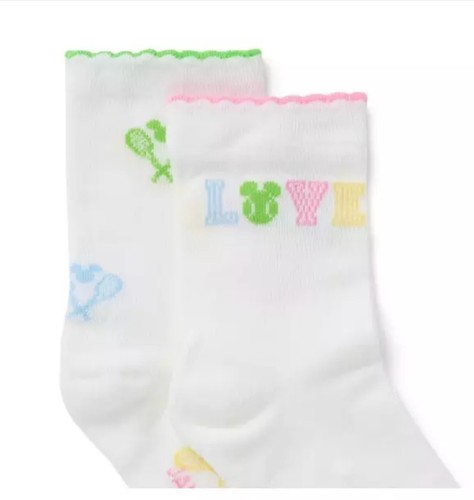 Janie And Jack Disney Mickey Mouse Tennis Sock 2-PackSize 6 & Up - Picture 3 of 3