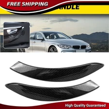 2X Carbon Fiber Interior Door Pull Handle Cover For BMW 3 Series F30 F31 2013-18