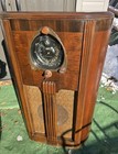 SELTENES ZENITH ART-DECO "ROBOTER ZIFFERBLATT" OVAL GEFORMTE KONSOLE RÖHRENRADIO 9-S-263
