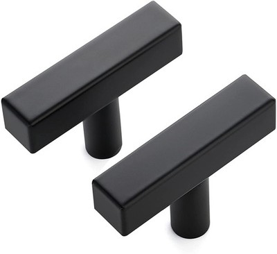 Kitchen Cabinet Handles, Square Bar Knobs, 10 Pieces, Matte Black