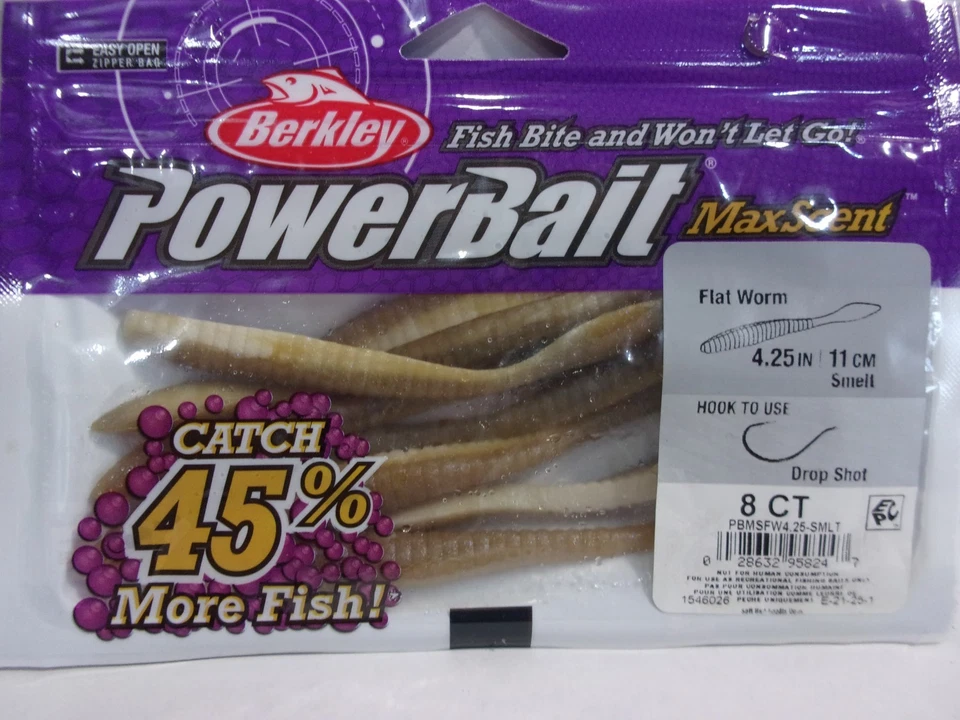 Berkley Max Scent PowerBait 4.25" Flat Worm Choose your colors!