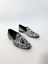 Versace Embroidered Black And White Men’s Shoes Size 40