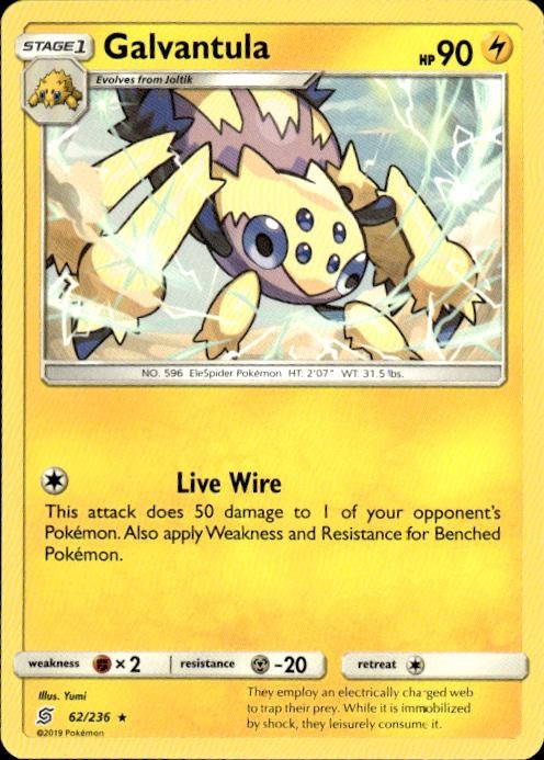 Pokemon Galvantula SM - Unified Minds 62/236 Light Play LP+ or Better