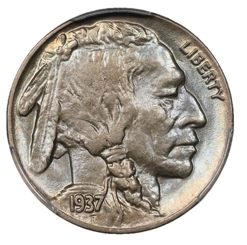 1937 P Buffalo Nickel PCGS MS62 Colorfully Toned Toning Affordable Coin