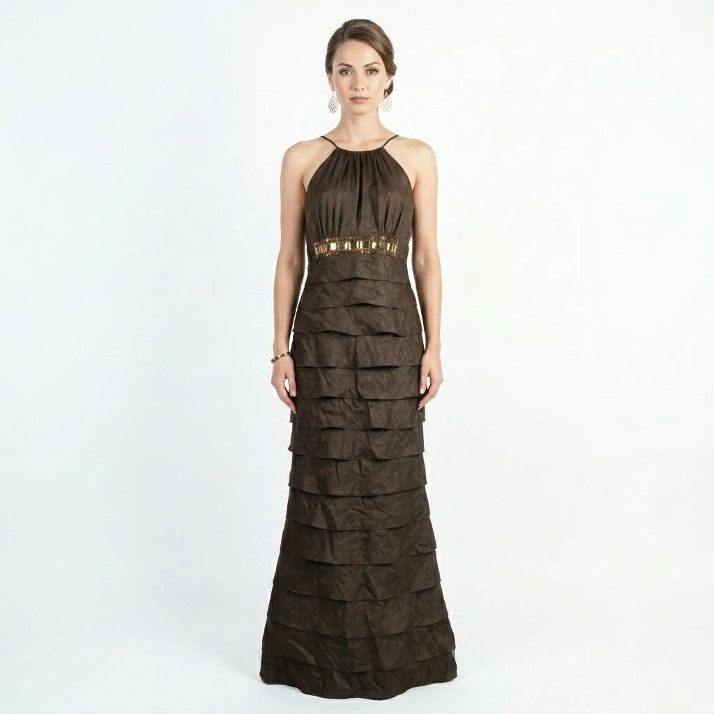 papell boutique brown dress Amazon.com: Adrianna Papell Women's Tie Front Dress, Dark Brown, 4 : Clothing, Shoes & Jewelry
