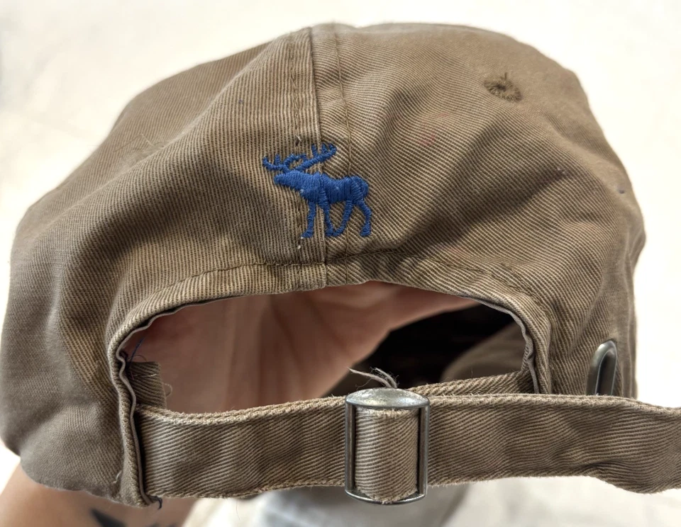 复古 Abercrombie & Fitch 图形仿旧棒球帽 OSFM 棕色 — 第 3/4 张图片