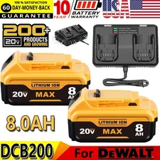 For DeWalt 20V Max XR 8.0AH Lithium Ion Battery/Charger DCB205 DCB208 DCB200 NEW