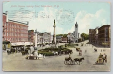 Public Square Looking East Watertown NY Postcard