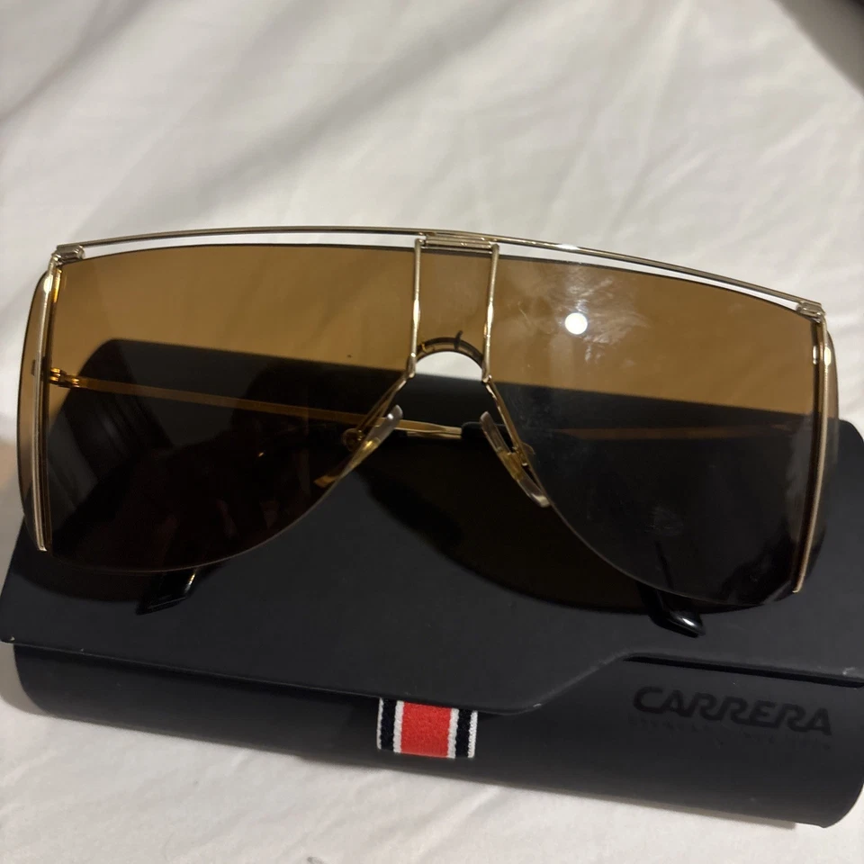 EXC VINTAGE SUNGLASSES FERRARI F-20/S 524 MATTE Brown AVIATOR SPORT RACING MASK - Image 2 of 4