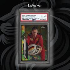 PSA 8 /50 Sebastian Vettel #3 - 2020 Topps Chrome F1 - Sapphire SP Gold