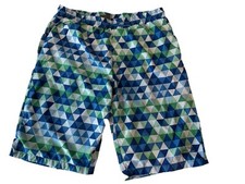 Eddie Bauer Swim Trunks Youth Boy's Size XL 18/20 Mesh Lined Blue/Green/White