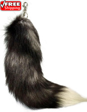 Fluffy Real Fox Fur Tail Keychain Tassel Bag Cosplay Toy Handbag Accessory Hook