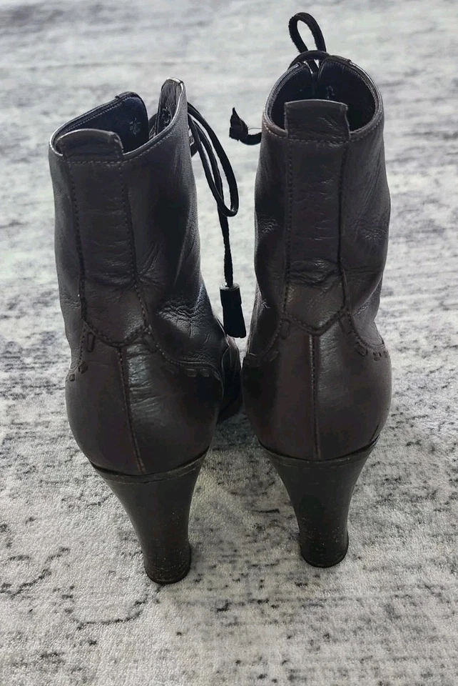 Gucci подлинный винтажный 80-х на шнуровке кожаный ботинок размер 5,5 коричневый сделано в Италии - Изображение 3 из 4