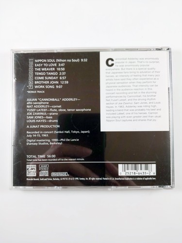 Cannonball Adderley Sextet – Nippon Soul (CD, 1990) OJC - Riverside - Tested - Picture 2 of 6