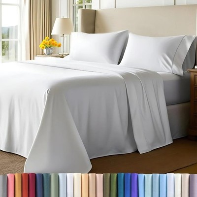 Pizuna 100 Cotton Set Twin Size White 600 Thread Count Long Staple Cotton
