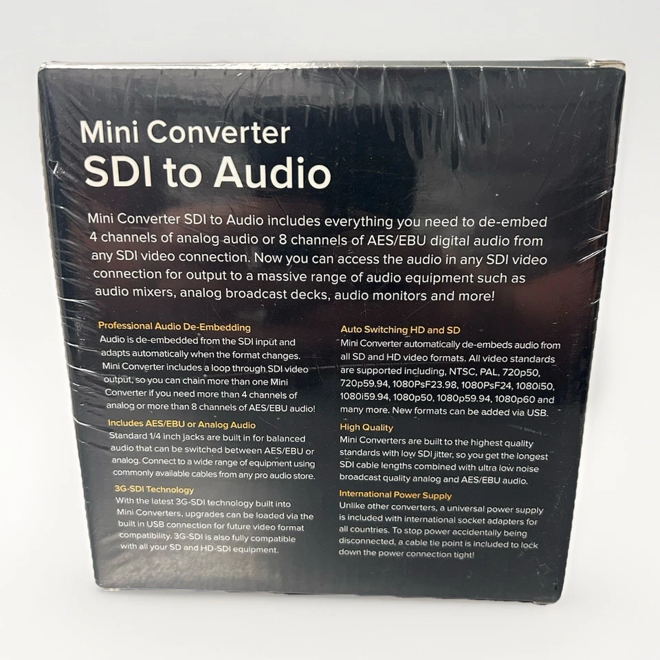 Blackmagic Design Mini Converter SDI to Audio 3G-SDI 4CH Analog 8CH AES/EBU - Image 2 of 4
