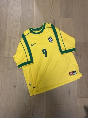 RONALDO #9 Brazil 1998 L soccer jersey Original R9 Ronaldo 98 Size