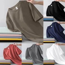 27) Korean Style Men's Solid Color Tshirt Fashionable Short Sleeve Tops