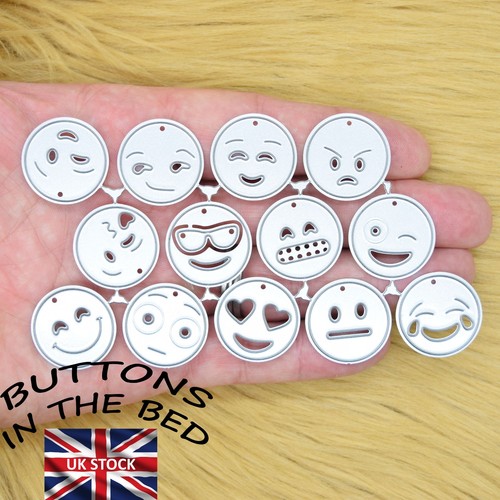 13 Emoji Metal Cutting Dies, Cool, LOL, Wink, Kiss, Love Card Making, Emojis, A7 - Picture 3 of 6