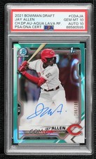 2021 Bowman Draft Chrome Pick Aqua Lava Refractor Jay Allen PSA 10 Auto 0r9g