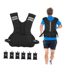 Adjustable Weighted Vest for Men Women Weights Included/11-20lbs 4-10lbs Black