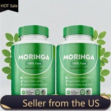 Rosabella Moringa Capsules-Pure Nutrient-Rich Moringa Powder, Natural Green,2pcs