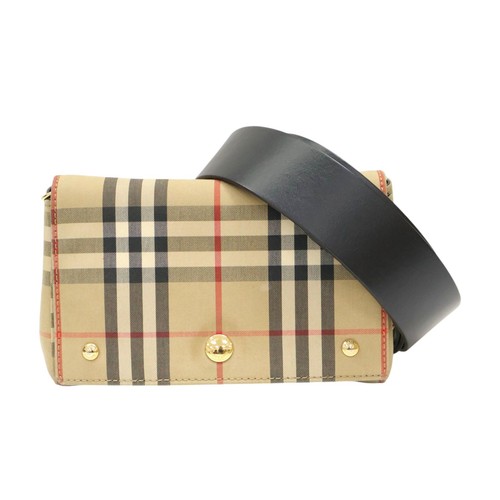BURBERRY Hackberry Shoulder Bag Canvas Beige