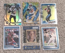 NFL Carlina Panthers 6 Card Lot, Kerry Collins Auto Bryce Young RC Chuba Hubbard